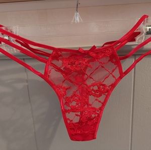 New, Never Wore Red Lace w/bows Thong
